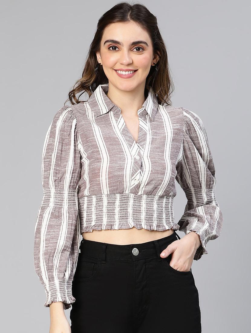 women's crop collared top - 19440847 - Zoom Image - 0