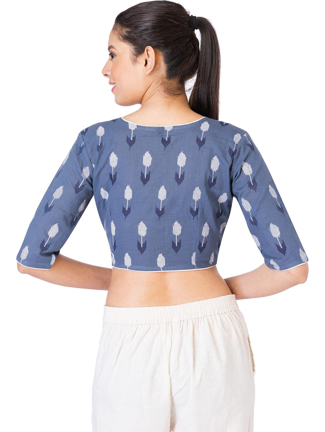 grey cotton regular blouse - 19452149 - Standard Image - 2