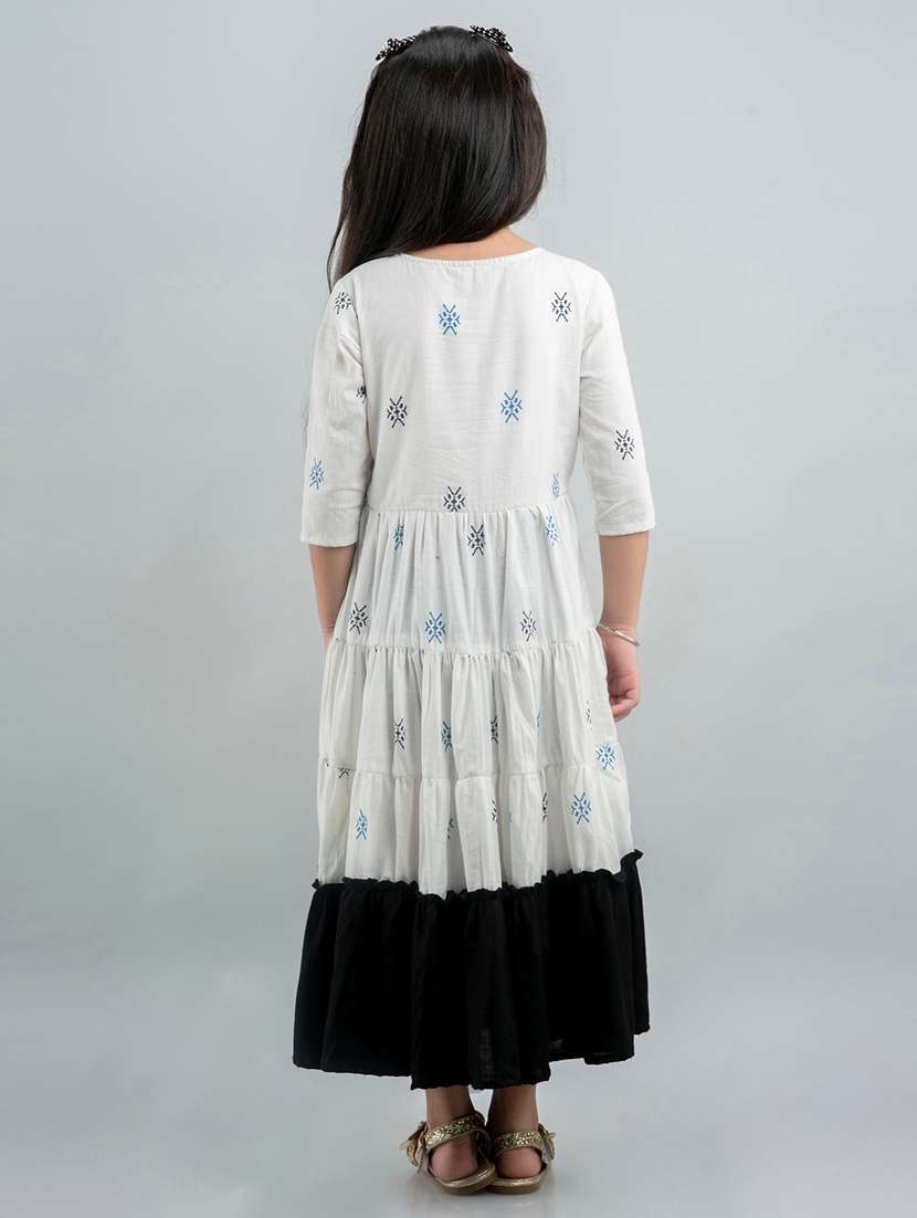 white printed anarkali kurti - 19452408 -  Standard Image - 2