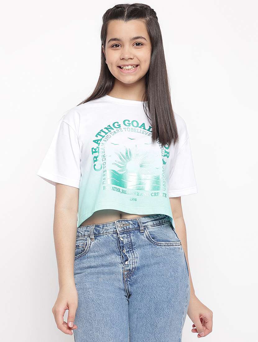 girls round neck top
