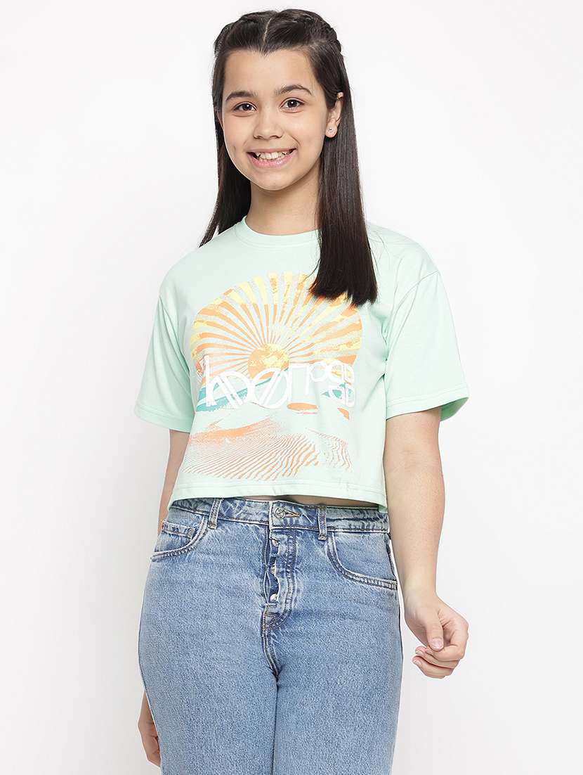 girls round neck top