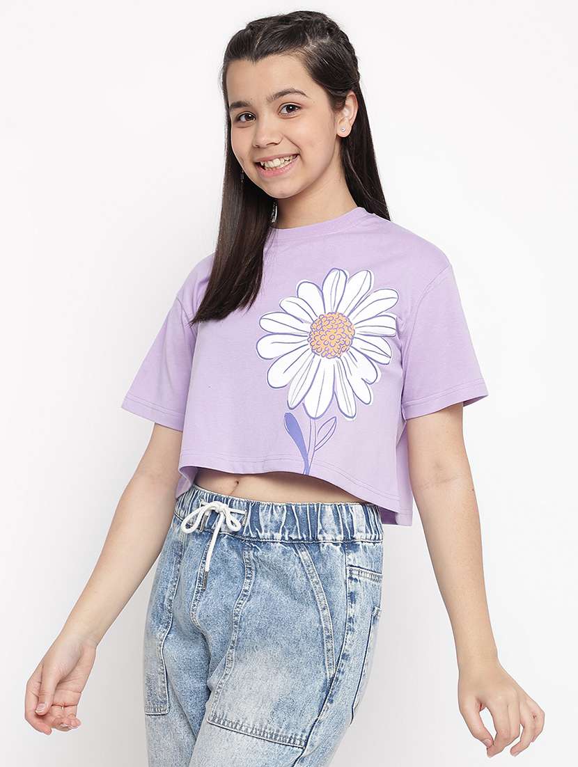 girls round neck top