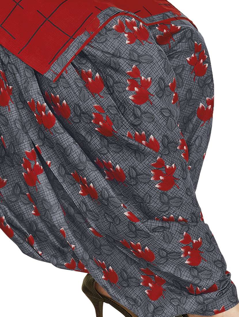 maroon unstitched patiyala suits  - 19452806 -  Standard Image - 2