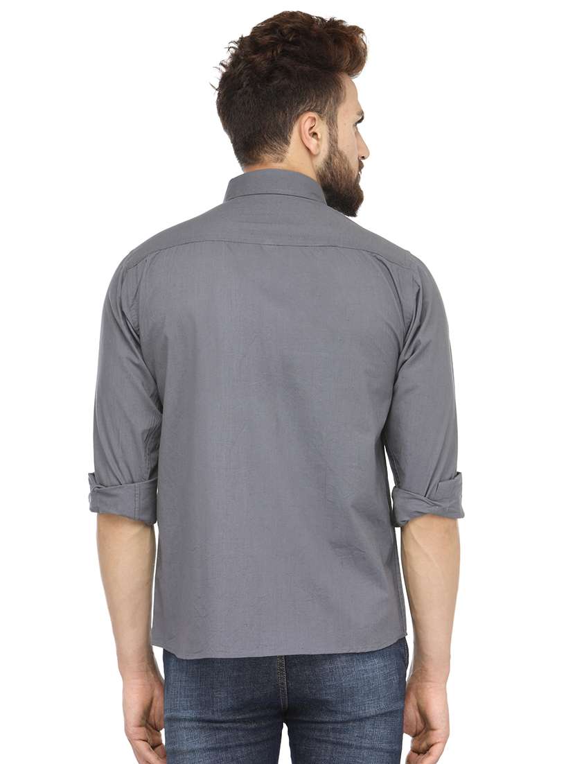 mens solid casual shirt - 19452966 - Standard Image - 2