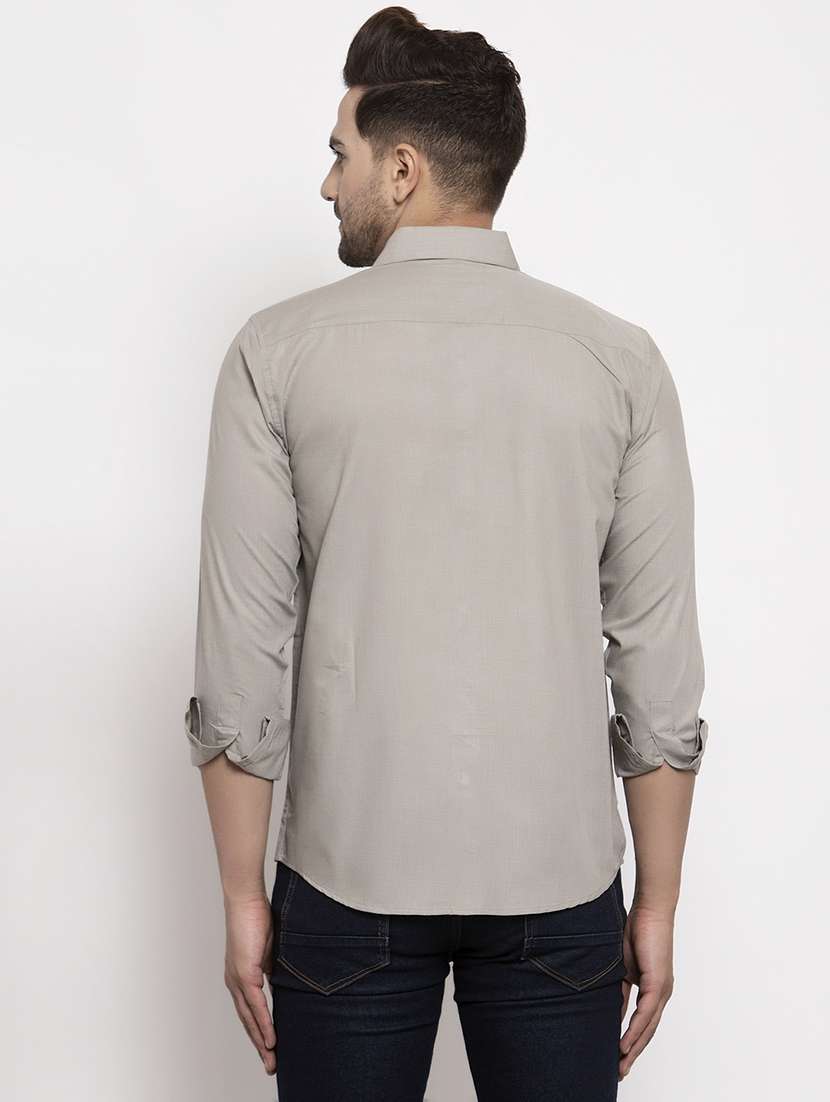 mens solid casual shirt - 19452970 - Standard Image - 2