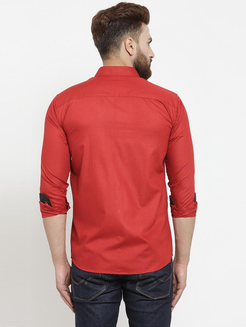 maroon cotton casual shirt - 19452974 - Standard Image - 2