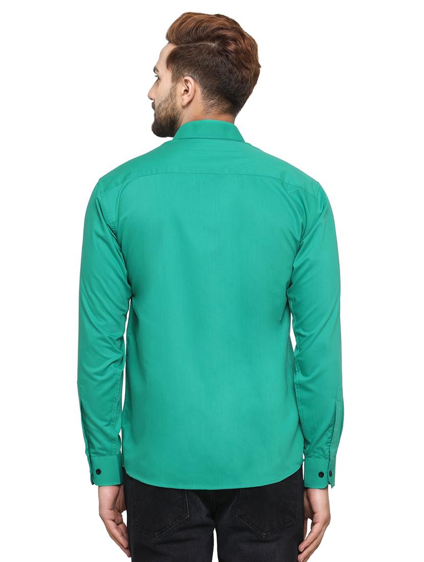 green cotton casual shirt - 19452979 - Standard Image - 2