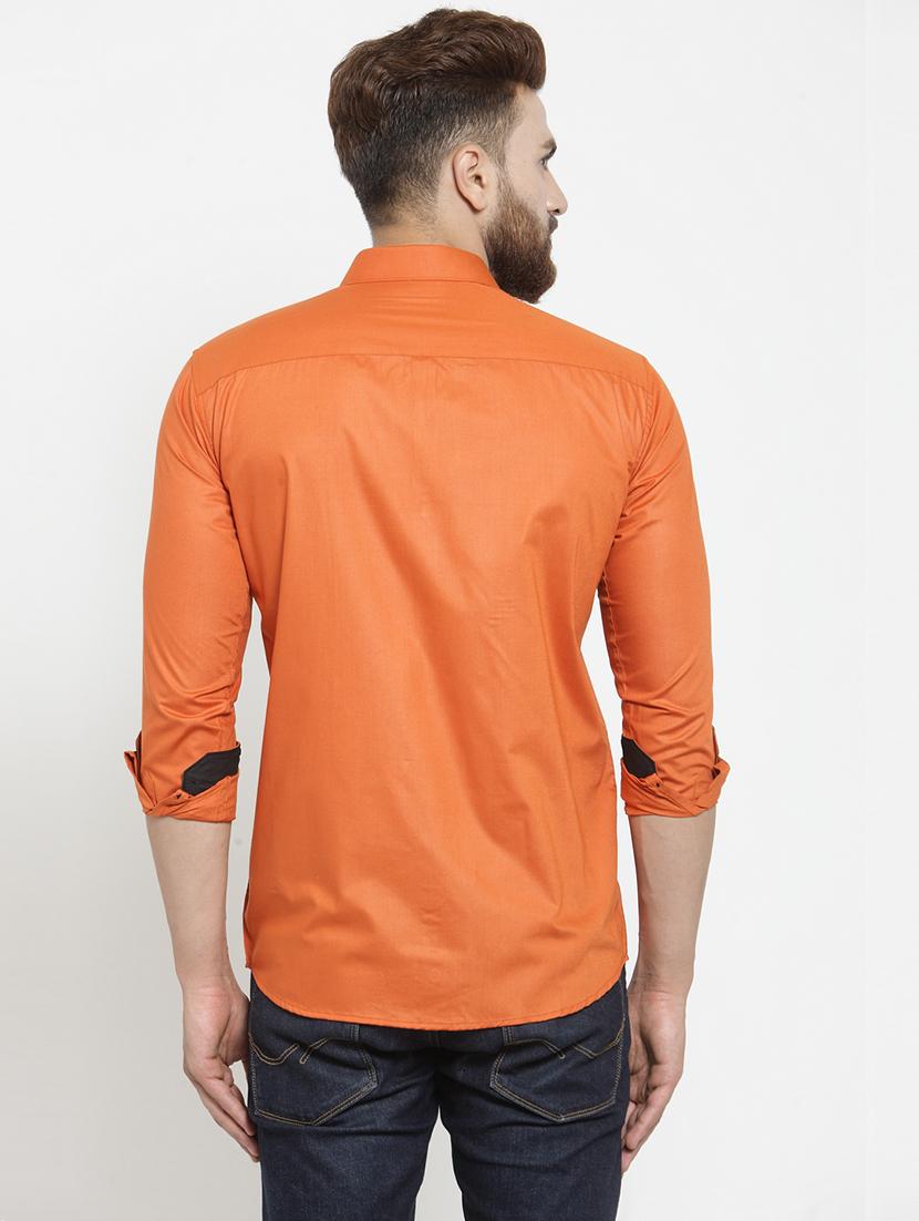 orange cotton casual shirt - 19452981 - Standard Image - 2
