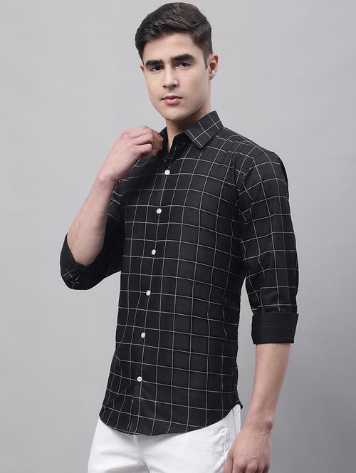 mens checks casual shirt - 19453004 - Standard Image - 0