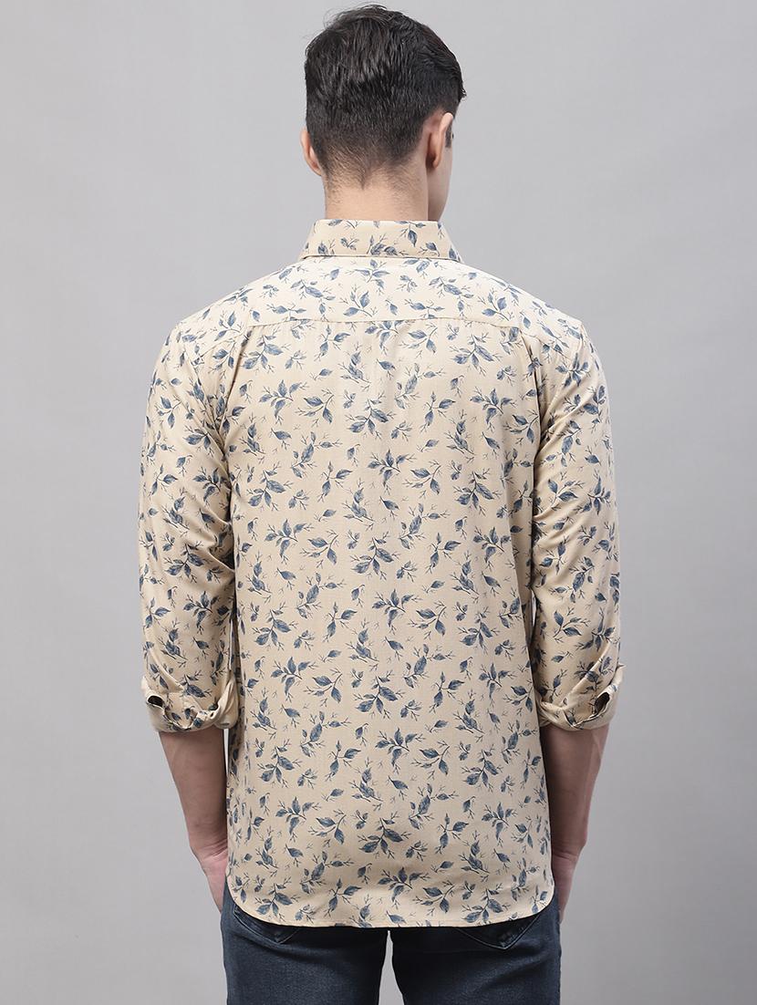 mens leaf print casual shirt - 19453029 - Standard Image - 2