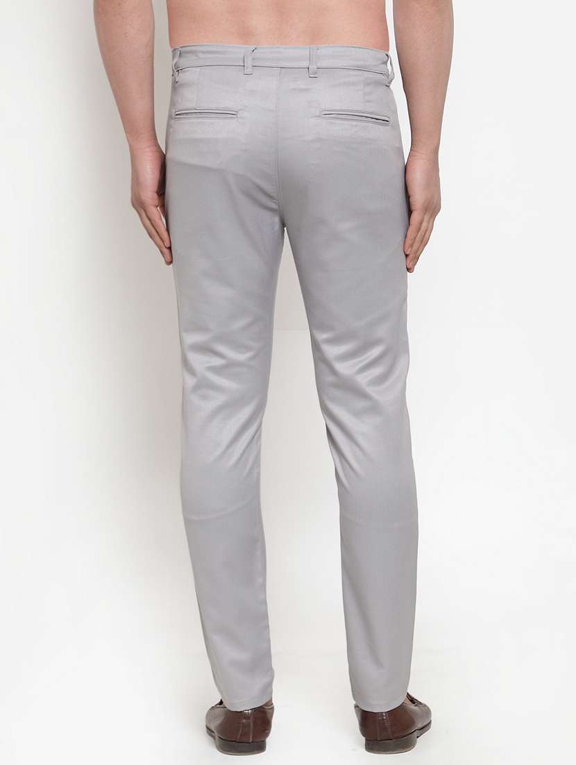 grey cotton flat front chinos - 19453053 -  Standard Image - 2