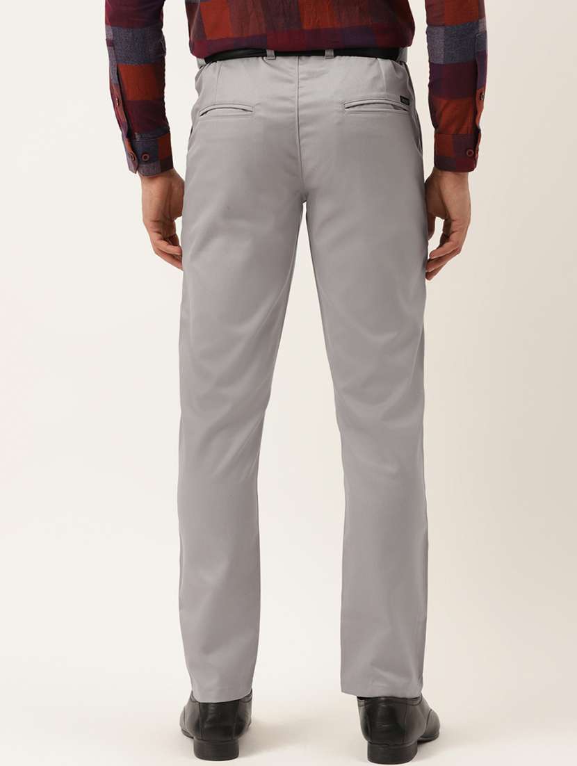 grey cotton flat front formal trouser - 19453172 -  Standard Image - 2