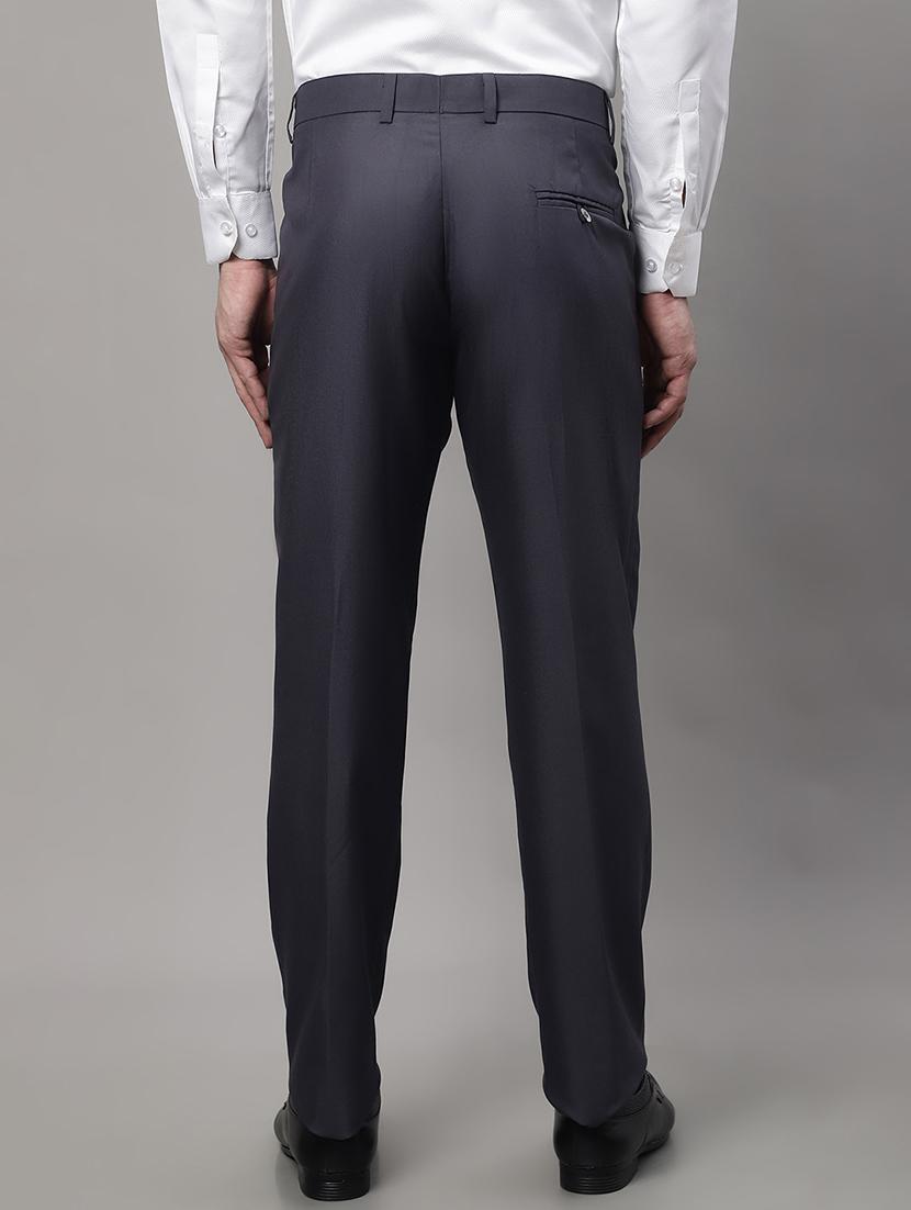 blue cotton flat front formal trouser - 19453182 - Standard Image - 2