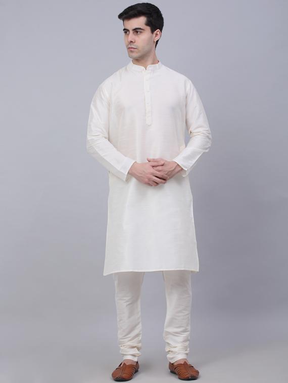 self design kurta pyjama with nehru jacket - 19453223 - Standard Image - 2