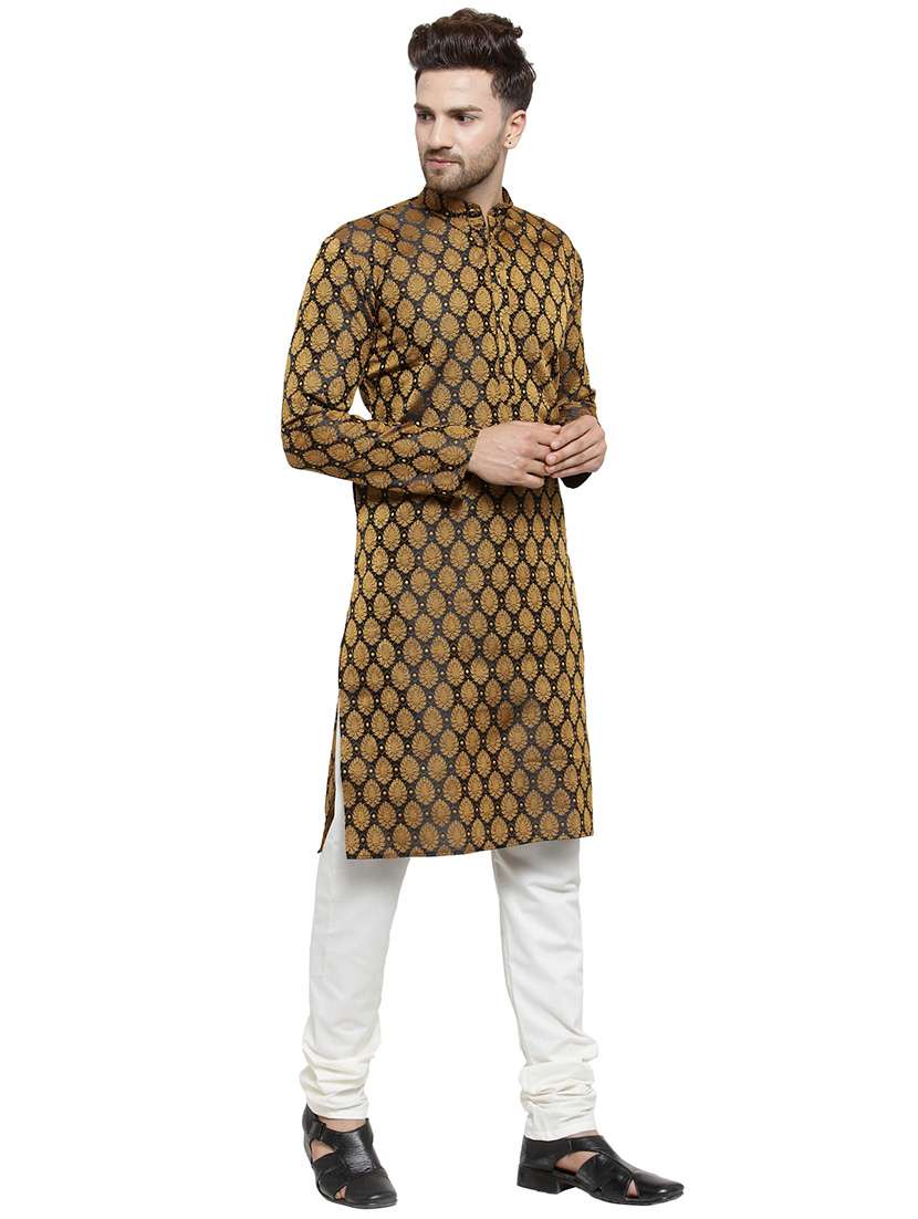 men self designed long sleeve kurta and pajama - 19453266 -  Standard Image - 2