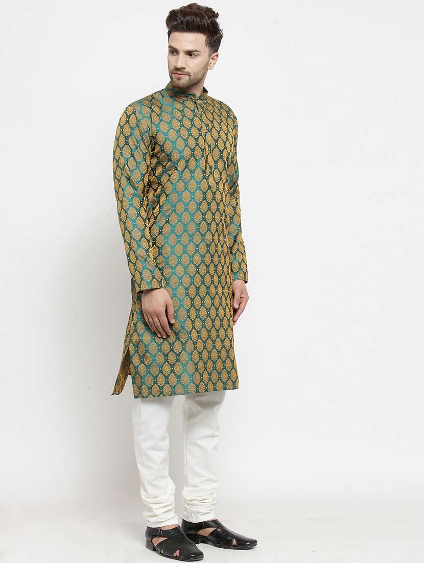 men self designed long sleeve kurta and pajama - 19453268 -  Standard Image - 2