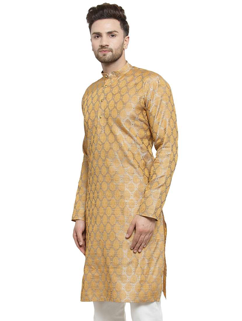 men self designed long sleeve kurta and pyjama set - 19453271 -  Standard Image - 2