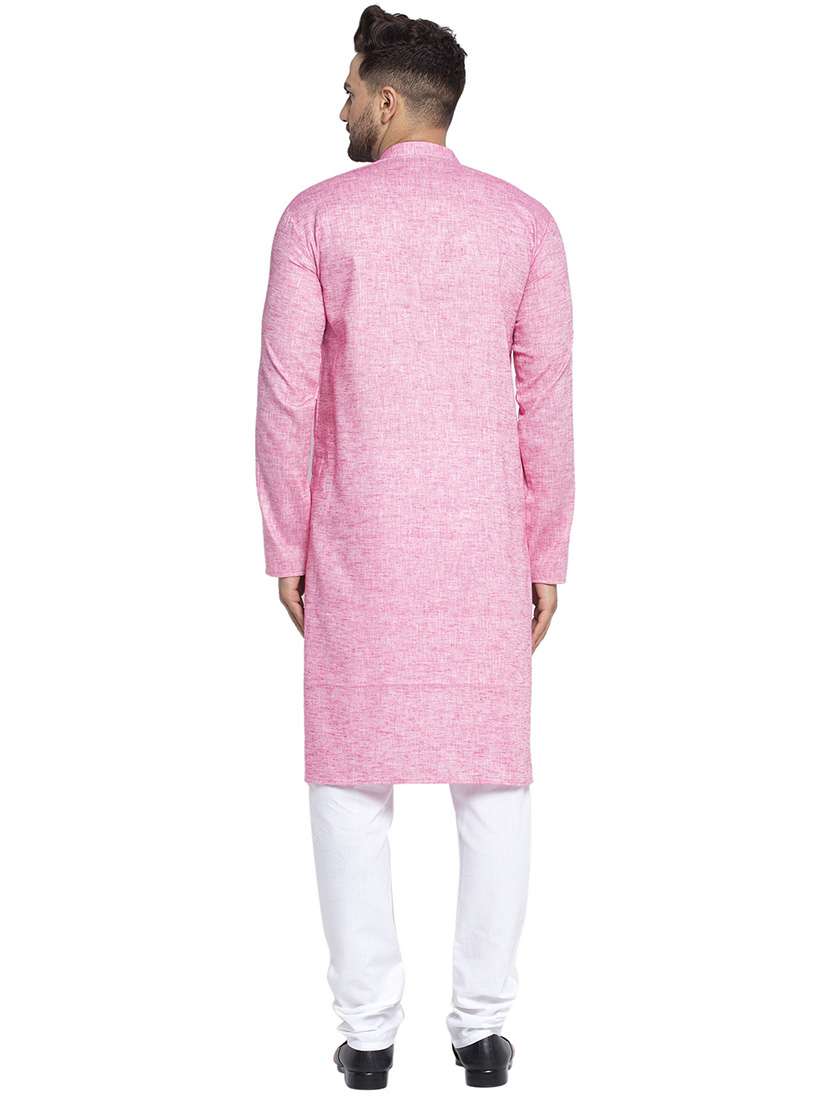 men solid long sleeve kurta and pyjama set - 19453285 -  Standard Image - 2