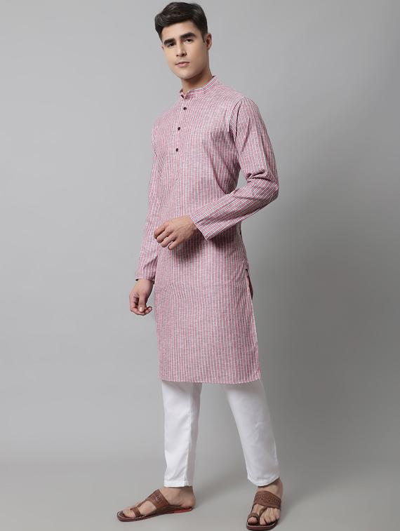 pink striped kurta pyjama set - 19453298 - Standard Image - 2