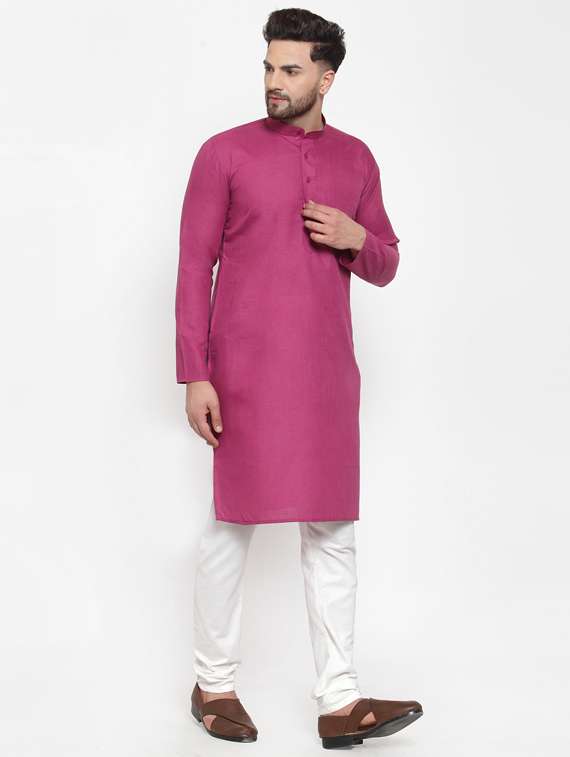 solid cotton kurta pyjama set - 19453350 -  Standard Image - 2