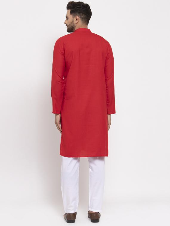 solid cotton kurta pyjama set - 19453372 - Standard Image - 2