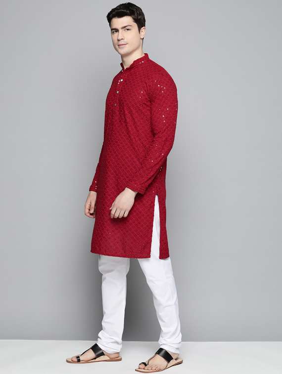 sequined embroidered kurta pyjama set - 19453392 -  Standard Image - 2
