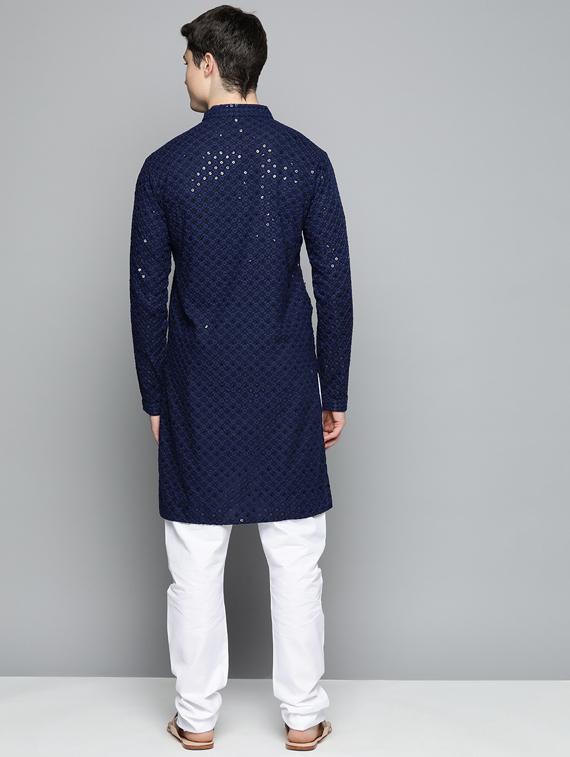 sequined embroidered kurta pyjama set - 19453393 - Standard Image - 2