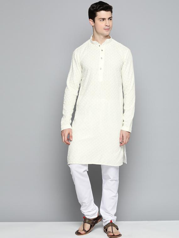 sequined embroidered kurta pyjama set