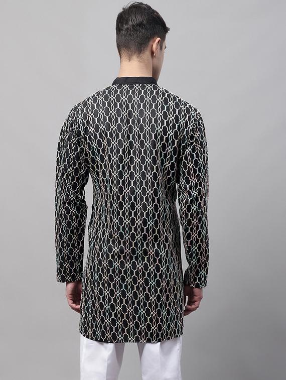 black embroidered long kurta - 19453410 - Standard Image - 2