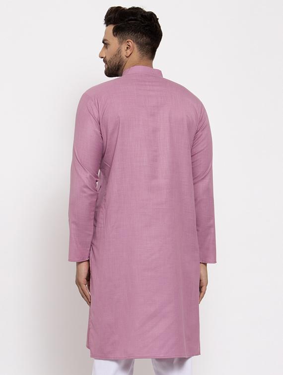 purple solid long kurta - 19453417 - Standard Image - 2