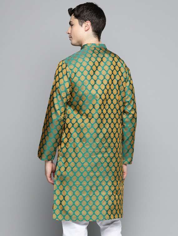 green self design long kurta - 19453426 - Standard Image - 2