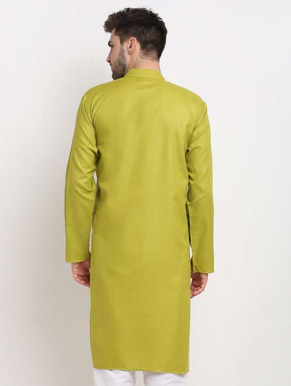 green solid long kurta - 19453427 -  Standard Image - 2