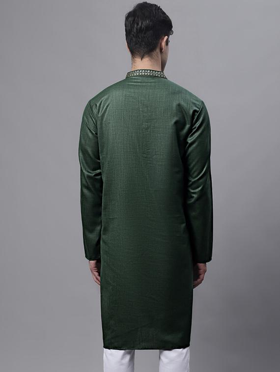 green embroidered long kurta - 19453441 - Standard Image - 2