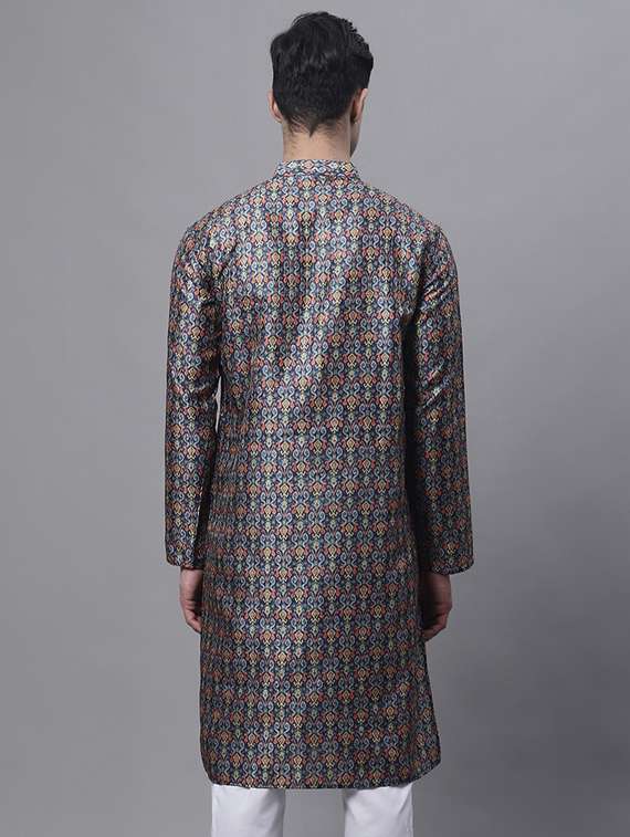 navy blue printed long kurta - 19453450 -  Standard Image - 2