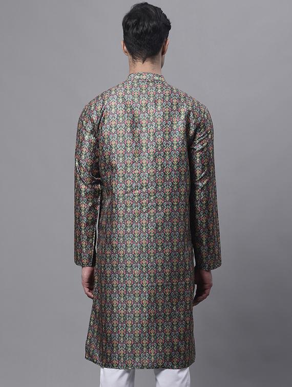 green printed long kurta - 19453452 - Standard Image - 2
