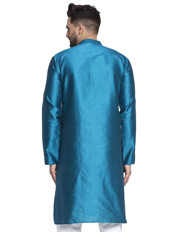 navy blue solid long kurta - 19453469 - Standard Image - 2