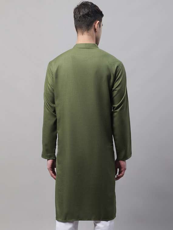 green solid long kurta - 19453488 - Standard Image - 2