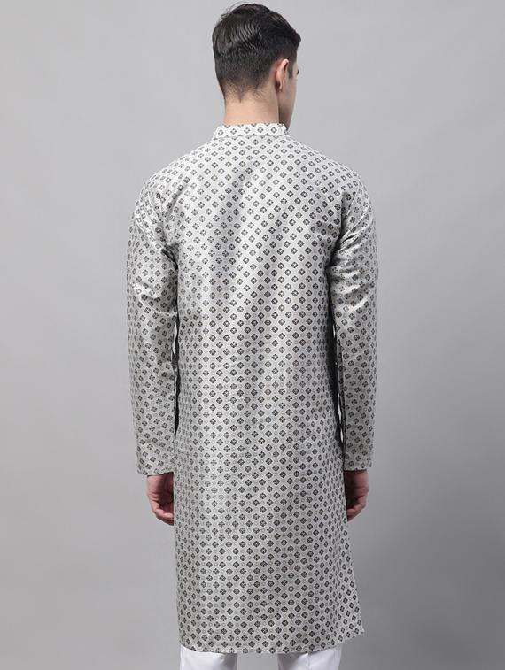 grey printed long kurta - 19453508 - Standard Image - 2