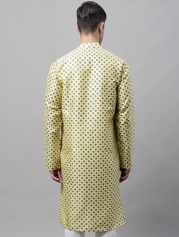 yellow printed long kurta - 19453516 - Standard Image - 2