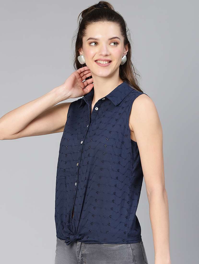 blue solid shirt - 19454573 - Standard Image - 2