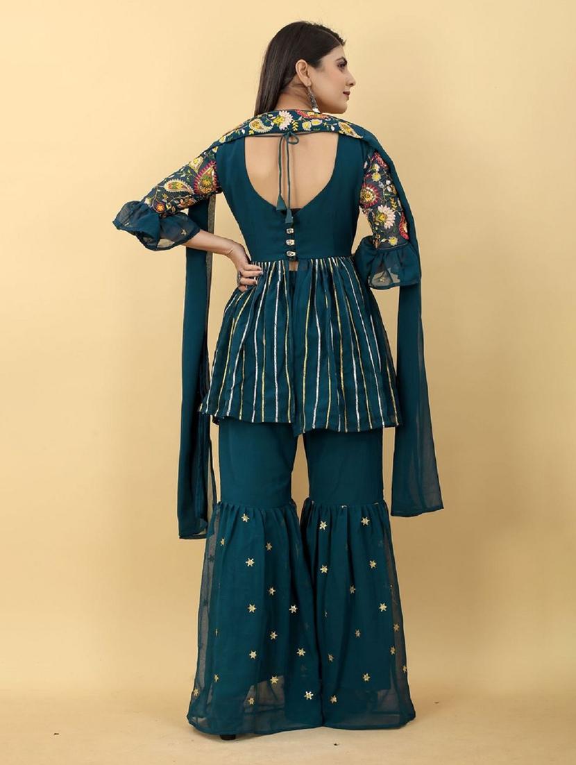 embroidered top bottom set - 19454951 - Standard Image - 2