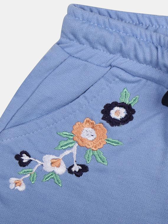 blue floral print cotton shorts - 19460610 - Standard Image - 2