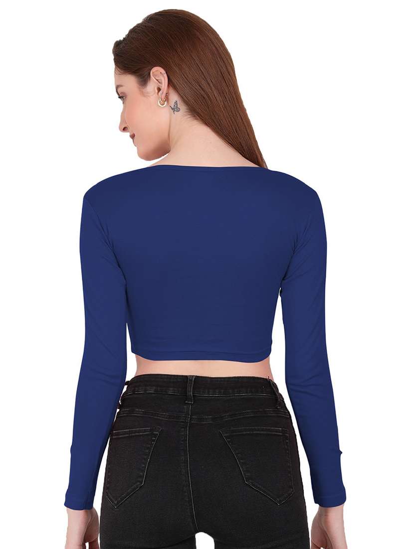 women's crop round neck top - 19466654 -  Standard Image - 2