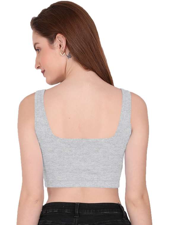 women's crop round neck top - 19466684 - Standard Image - 2