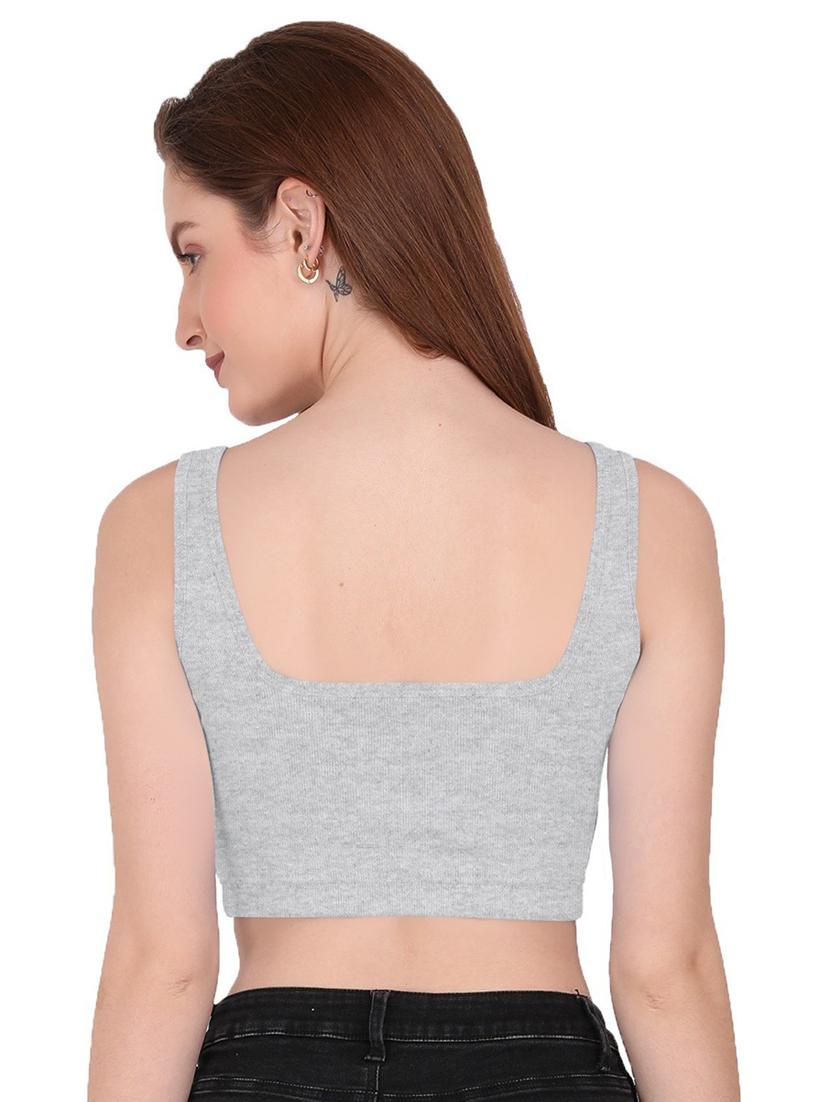 women's crop round neck top - 19466690 - Standard Image - 2