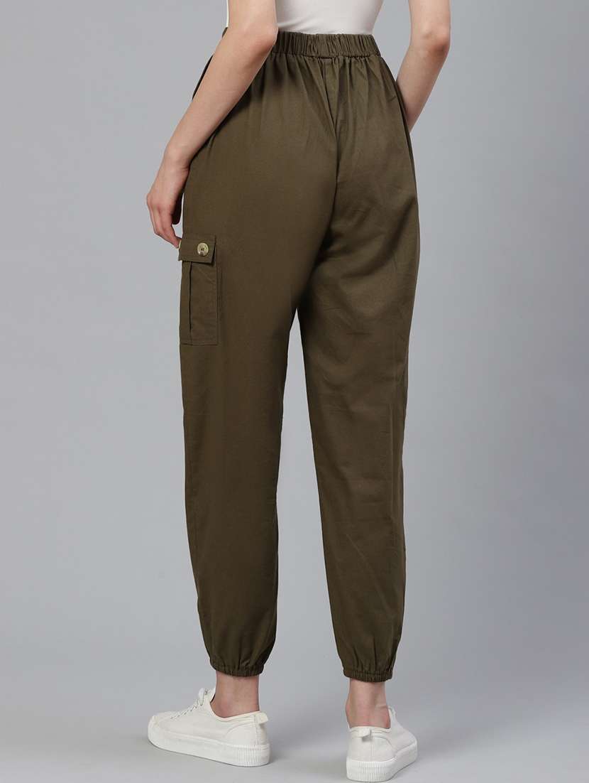mid rise solid joggers - 19466717 -  Standard Image - 2