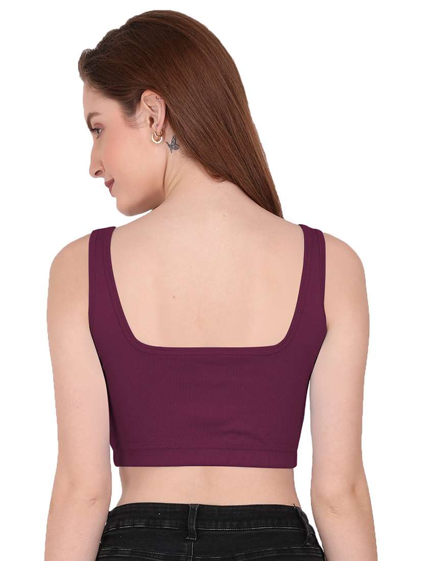 purple cotton blend regular bra - 19467254 - Standard Image - 2