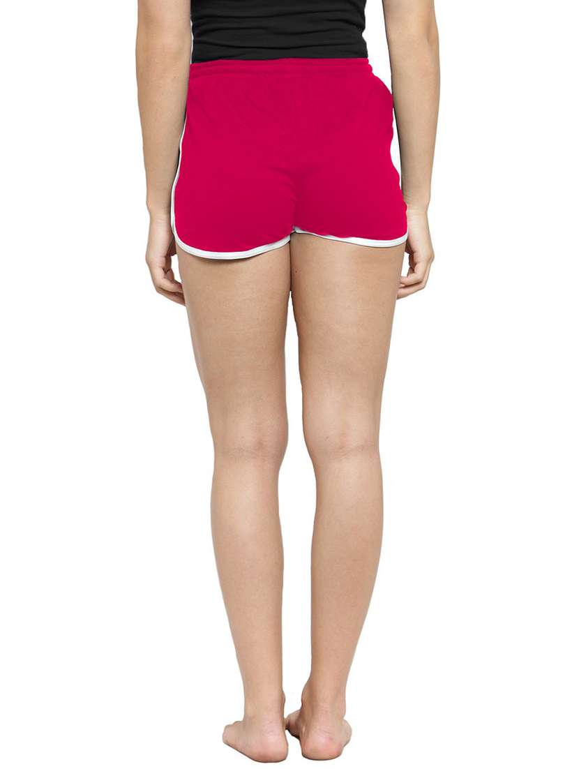 pink cotton blend regular shorts - 19468438 - Standard Image - 2