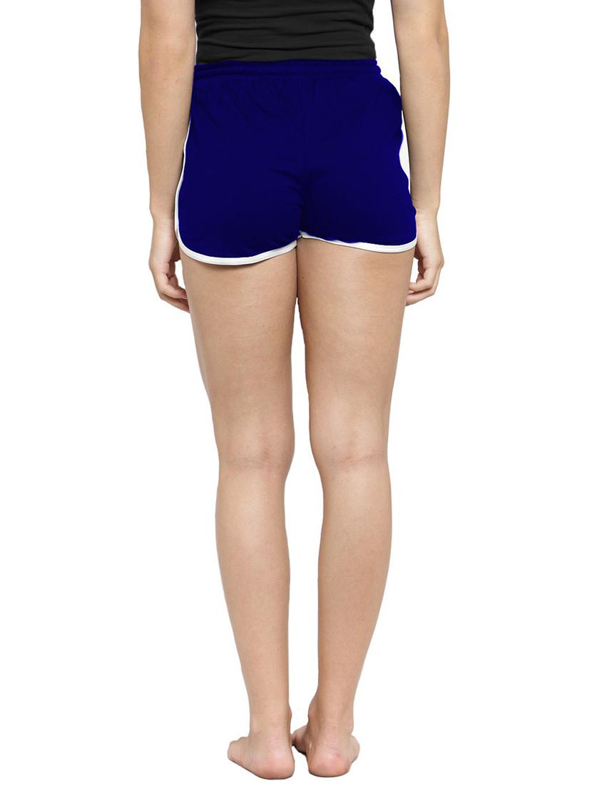 dark blue cotton blend regular shorts - 19468440 - Standard Image - 2
