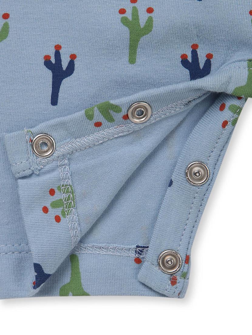 blue printed cotton romper - 19470962 - Standard Image - 2